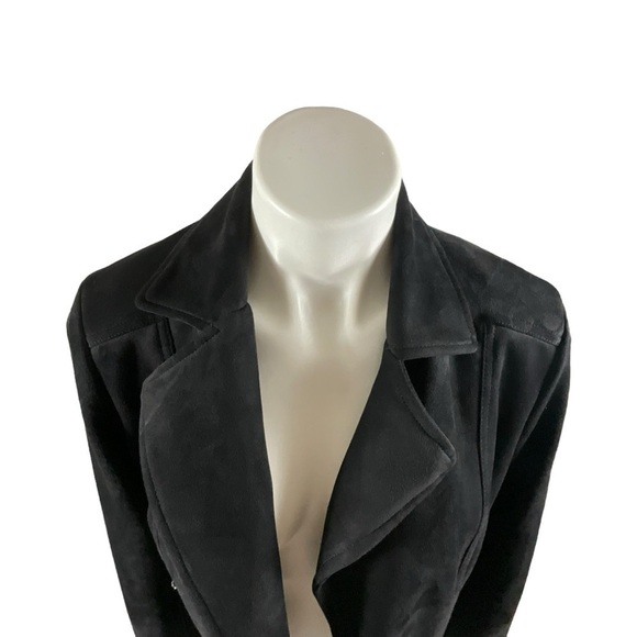 Philosophy Women Drape Front Moto Vegan Suede Jacket - Picture 6 of 13